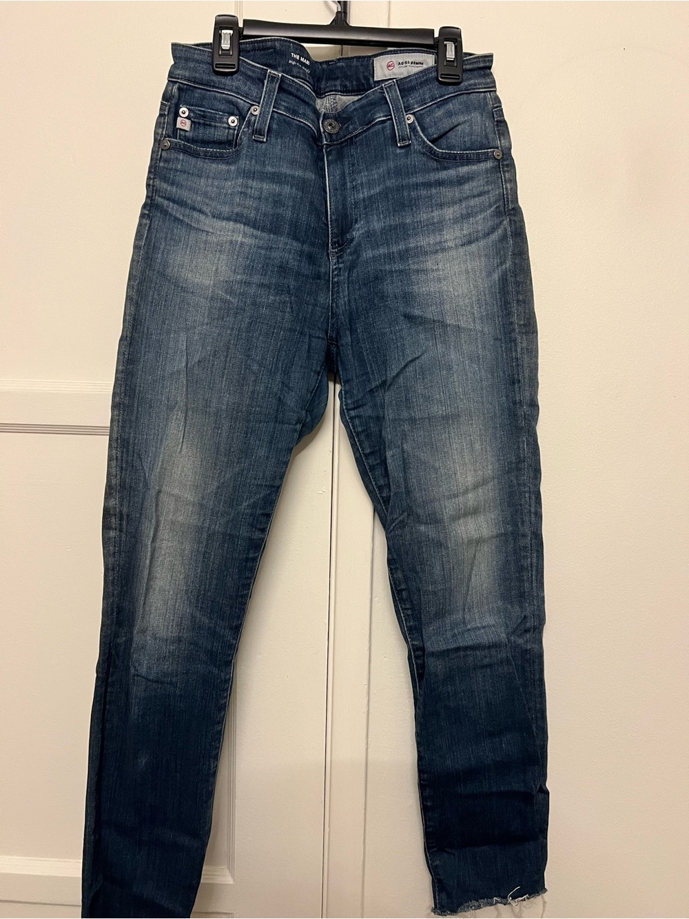 Ag Adriano Goldschmied Mari high rise Straight Leg Jeans in Washed Blue